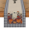 Axyaa Cute Ghost Chrysanthemum Table Runner - Halloween Party Decor and Dresser Table Accent
