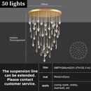 Axyaa Luxury Villa Hall LED Chandelier with Custom Glass Pendant Light
