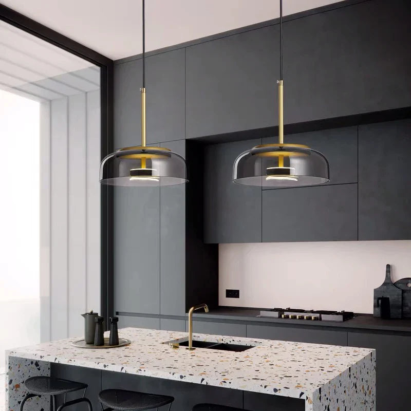 Axyaa Nordic Glass Pendant Light - Modern LED Dining and Bar Lighting