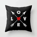 Axyaa Geometric Throw Pillow Cover Set in Red, Blue, and Gray