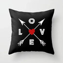Axyaa Geometric Throw Pillow Cover Set in Red, Blue, and Gray