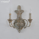 Axyaa Vintage Wooden Wall Lamp with 2 Lights for Bedroom, Loft Interior Wood Lighting Fixture