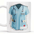 Axyaa Nurse Day Gift Ceramic Mug with Engraving - Premium Medical Motifs on White Cup