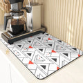 Axyaa Polygon Pattern Cup Mat Set - Absorbent Diatomaceous Earth Coasters