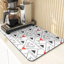 Axyaa Polygon Pattern Cup Mat Set - Absorbent Diatomaceous Earth Coasters