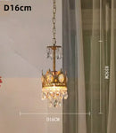 Axyaa Gold Crown Crystal Chandelier: Elegant Luxury Ceiling Light for Home