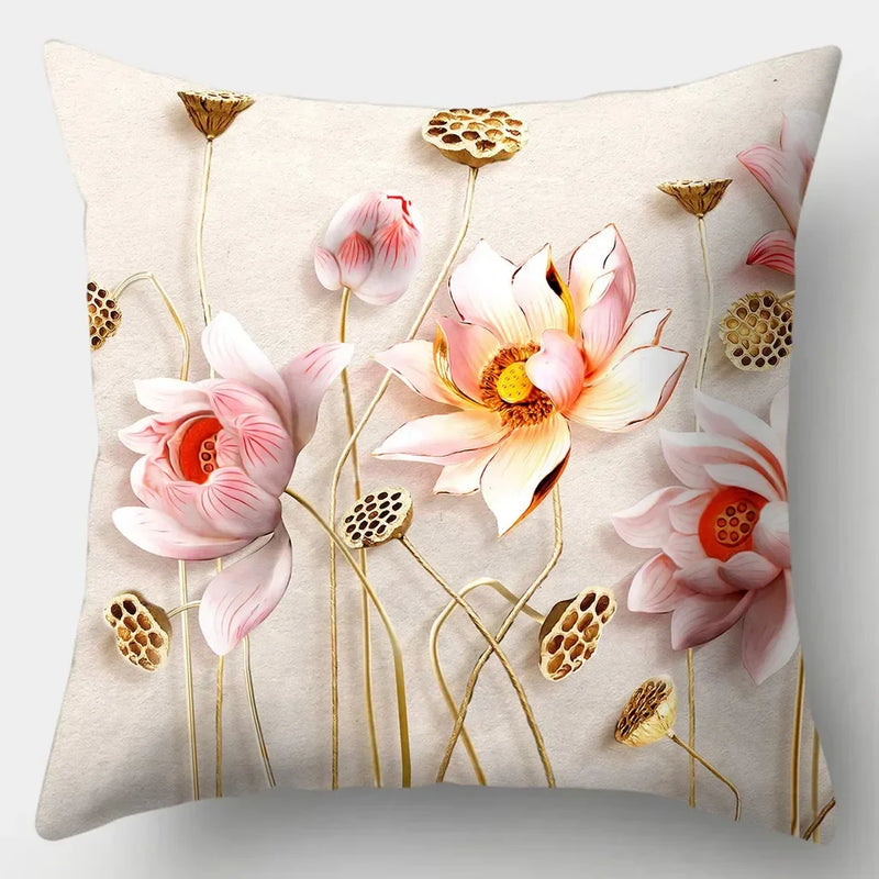 Axyaa Retro Flowers Pillowcase 45cmX45cm Square Sofa Cushion Cover