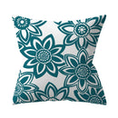 Teal Blue Green Floral Stripe Geometric Pillowcase by Axyaa for Home Decor