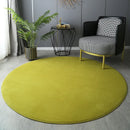 Axyaa Round Coral Velvet Carpet: Soft Living Room Rug for Kids Play & Coffee Table