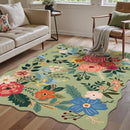 Axyaa Retro Floral Luxury Living Room Carpet - Plush Large Area Rug