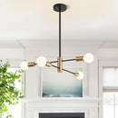 Axyaa Modern Nordic Sputnik Black LED Chandeliers, 4/6/8-Light Pendant Ceiling Fixtures