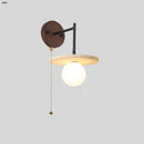 Axyaa Yellow Travertine LED Wall Lamp Nordic Stair Light Fixtures Iron Pull Chain