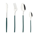 Axyaa Black Gold Stainless Steel Dinnerware Set for Dining & Events