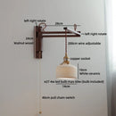 Axyaa Walnut Wood LED Wall Lamp with Switch, Ceramic Japan Style, Interior Living Room Light