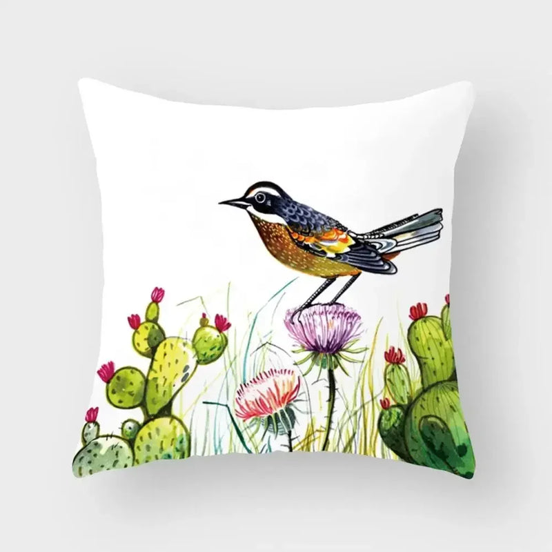 Axyaa Bird Flower Pillow Case 45*45cm Home Decoration Pillowcase