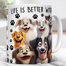Axyaa Dogs & Coffee Mug 11oz Ceramic Home Tea Cup Friends Birthday Gift