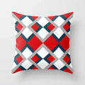 Axyaa Geometric Throw Pillow Cover Set in Red, Blue, and Gray