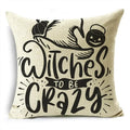 Axyaa Halloween Pumpkin Owl Bat Linen Throw Pillowcase
