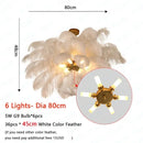 Axyaa Ostrich Feather Pendant Light Chandelier for Home, Bedroom, and Living Room