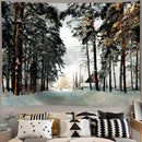 Axyaa Snowy Forest Tapestry Tree Wall Hanging for Home Decor