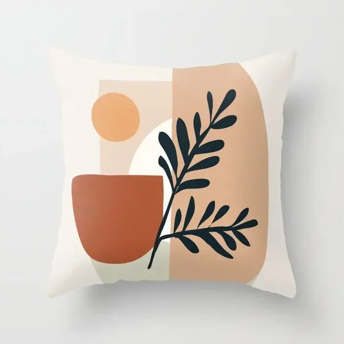 Pink Brown Geometric Pillows Case 45*45cm - Axyaa Decorative Cushions Cover