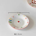 Axyaa 6 Inch Ceramic Cake Plate Dessert Dish in Ins Style Relief Tray