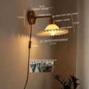 Axyaa Green Glass LED Wall Light for Home Decor, Japanese Style, Living Room, Bedroom
