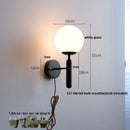 Axyaa Modern Black Iron LED Wall Light with Pull Chain Switch & White Glass