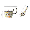 Axyaa Hand Drawn Handlebar Ceramic Mug for Coffee, Tea & Water - 400ML