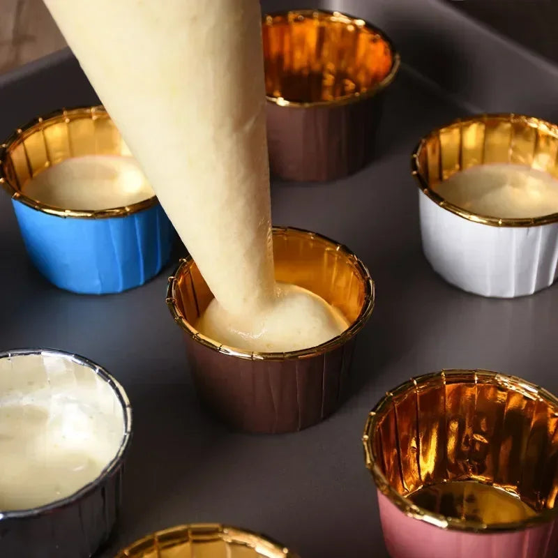 Axya Golden Cupcake Liners - 50 Pack