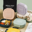 Axyaa Double-deck Divided Plastic Lunch Box - Kids Bento Box for Picnic & Fruit Salad