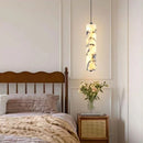 Nordic Marble Stone Metal LED Pendant Light Modern Home Chandelier by Axyaa