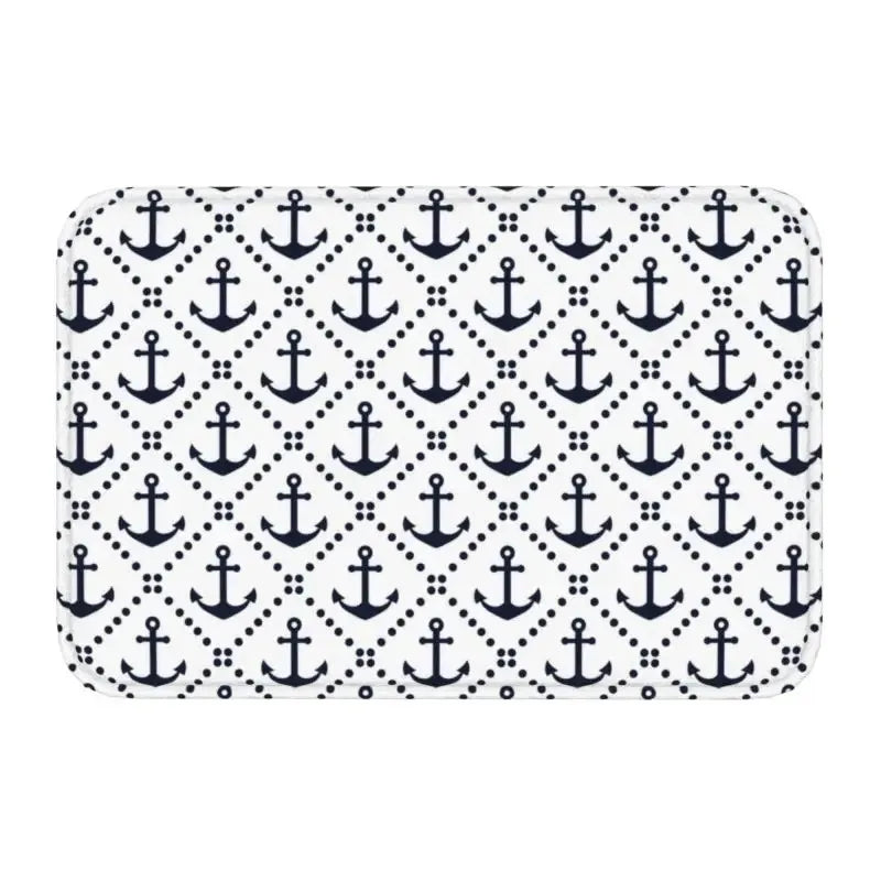 Axyaa Nautical Compass Anchor Rudder Printed Small Non-slip Doormat