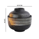 Axyaa Ceramic Soup & Dessert Bowl with Lid - Creative Pattern, Thick & Durable