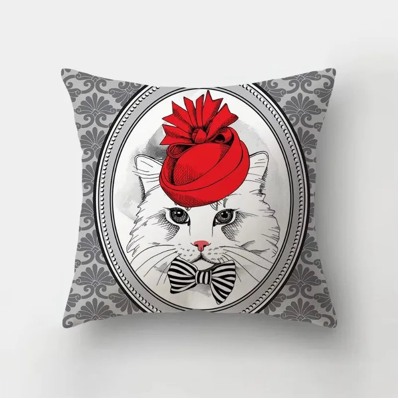 Axyaa Cartoon Dogs Landscape Cushion Cover - 45x45cm Sofa Home Decor