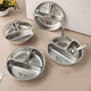 Axyaa Stainless Steel 3-Compartment Dinner Plate Tray - Divided Dining Kitchen Food Container