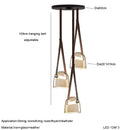 Axyaa Leather Belt Glass Chandelier Pendant Light Luxury LED Lamps Dining Living Room