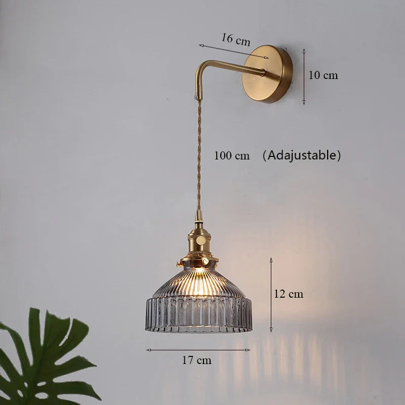 Axyaa Nordic Glass Wall Light Switch, Luxurious Bedside LED Sconce