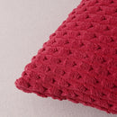 Axyaa Red Corduroy Cushion Cover for Home Sofa Bed - Soft Solid Pillowcase