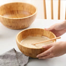 Axyaa Bamboo Handmade Large Salad Ramen Bowl Household Tableware
