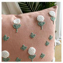 Axyaa Floral Embroidery Throw Pillow Case - 45X45 Decorative Cushion Cover