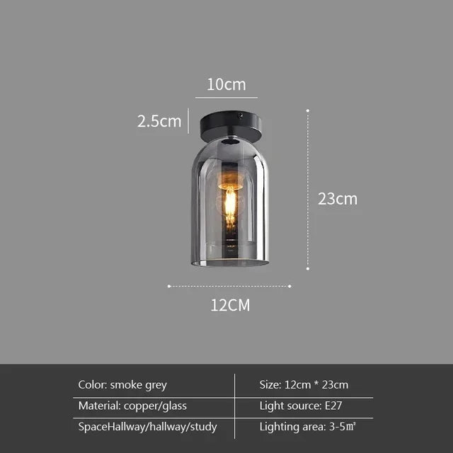 Axyaa Nordic Retro Glass Ceiling Lamp LED Pendant Chandelier for Luxe Home Decor
