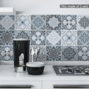 Axyaa Vintage Mediterranean Blue Waterproof Wall Tile Sticker