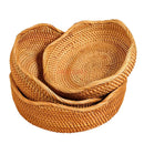 Axyaa Bamboo Woven Fruit Basket for Living Room and Kitchen Storage