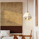 Axyaa Translucent Stone Chandeliers Pendant Lights for Kitchen Island Bedside LED Hanging Lamps