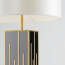 Axyaa Nordic Gold Metal Fabric Shade LED Desk Lamp