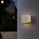 Axyaa Yellow Travertine Outdoor Wall Lamp - Waterproof Square Sconce for Courtyard, Hallway, Stairs