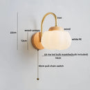 Axyaa Cotton LED Wall Lamp PE Lampshade Pull Chain Switch Nordic Stair Light Fixtures
