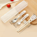 Axyaa Kids Stainless Steel Cutlery Set with Box - Reusable & Portable Training Tableware