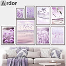 Axyaa Lavender Field Canvas Wall Art Nordic Style Landscape Posters